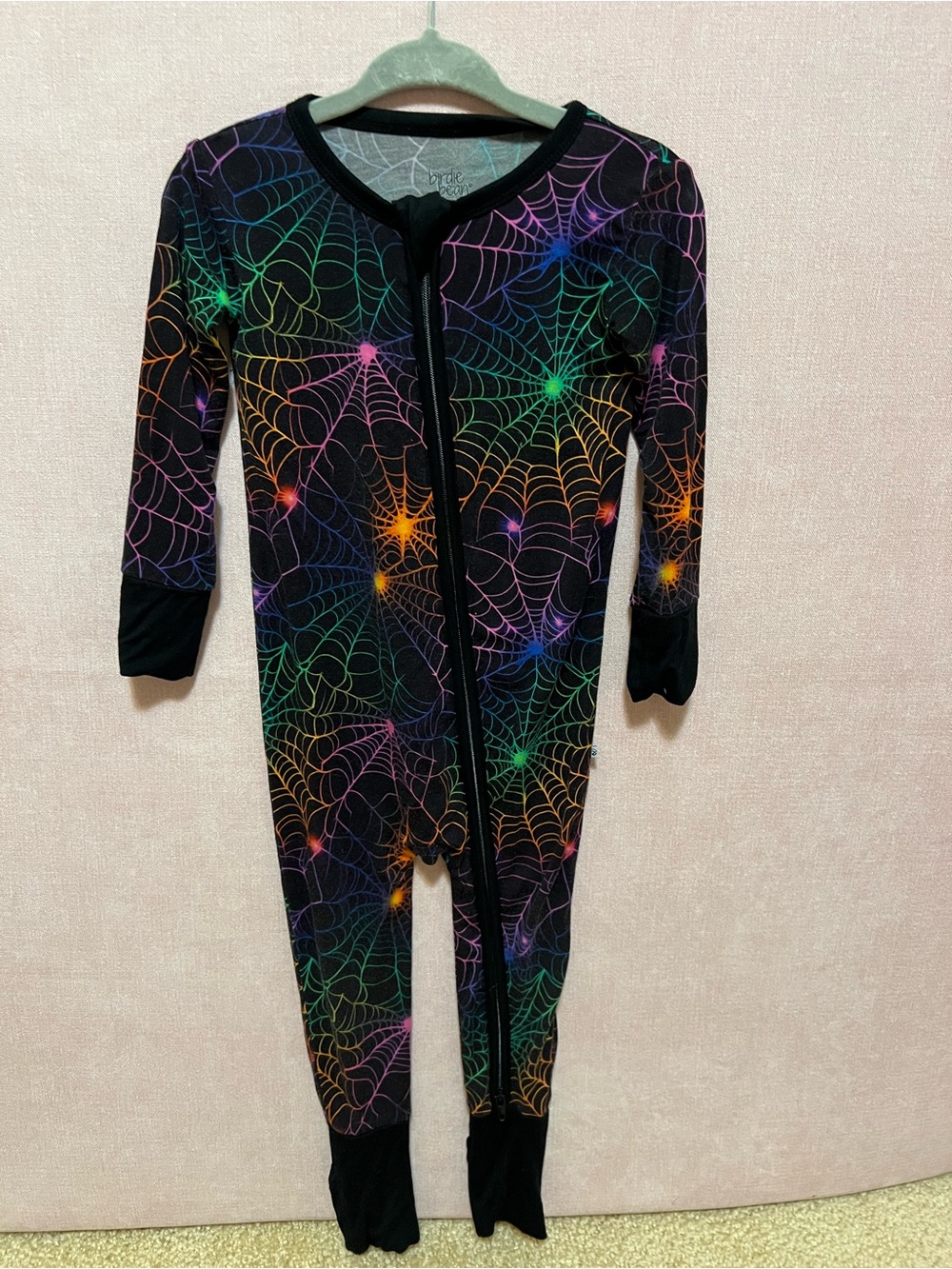 Birdie Bean Neon Webs Convertible Bamboo Romper | 12–18 Months | Halloween